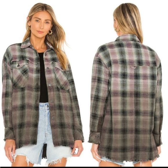 Free People Jackets & Blazers - Free People Anneli Plaid Shirt Jacket